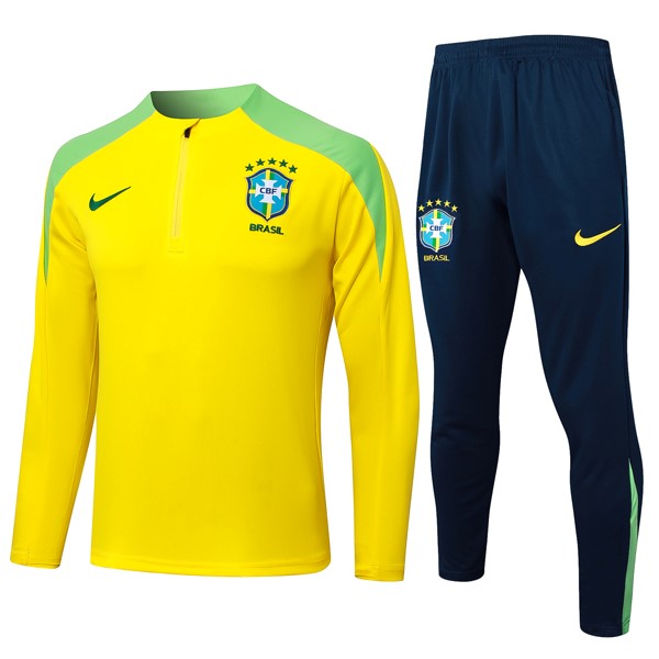 Sudadera De Training Brasil 2024-2025 Amarillo Verde 3